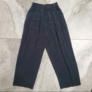 Vintage Jones New York 90s Wide Legged 100% Silk Trousers Pants Size 6